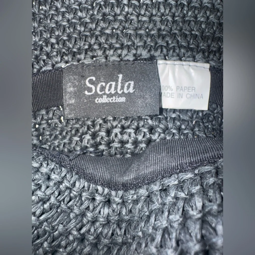SCALA GAL charcoal gray‎ sun hat Butterflies straw cap 100% paper